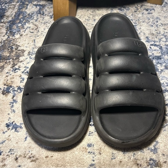 Ugg Sport Yeah Black Rubber Slip-On Sandals Size 10 - Picture 4 of 10